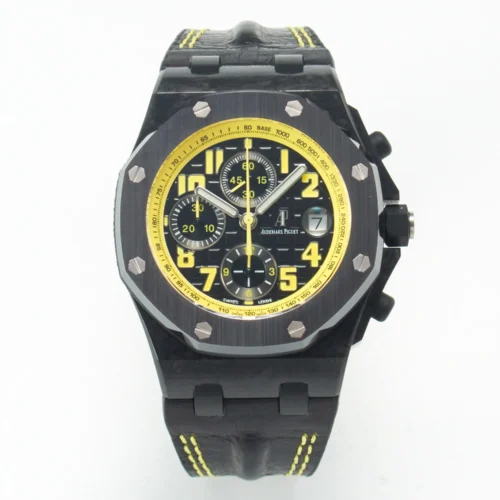 Royal Oak Offshore Bumble Bee Forged Carbon 1:1 JF Best Edition on Leather Strap